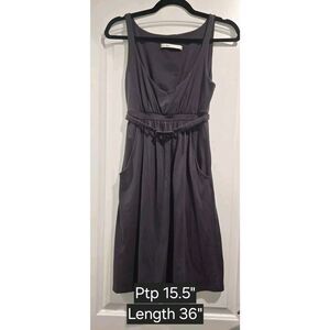 Susana Monaco Belted Tank Dress With Pockets Dark Gray Nylon/Lycra Small